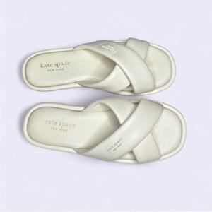Kate Spade Rio crisscross white slide Sandals size 9 like new